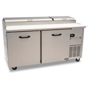 Mesa fría de preparación Imbera de acero inoxidable con mesa de trabajo sanalitey almacén inferior- PTP22-F11