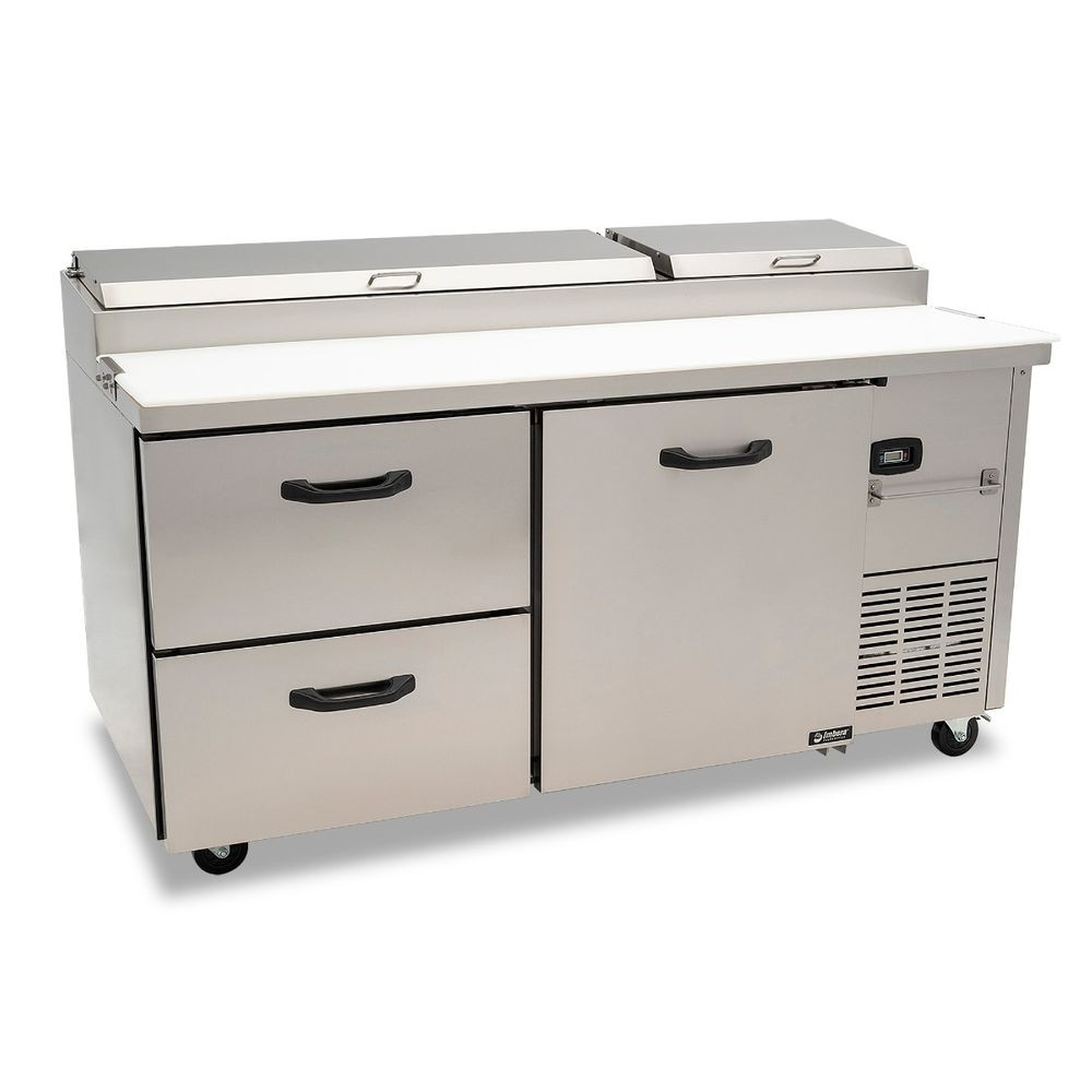 Mesa fría Imbera elaborada en acero inoxidable con mesa de trabajo sanalite y 9insertos – PTP22-F21