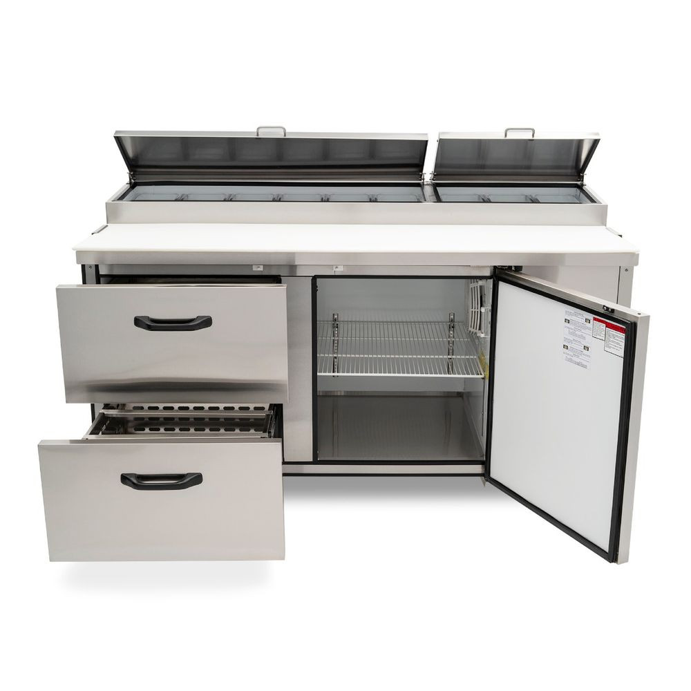 Mesa fría Imbera elaborada en acero inoxidable con mesa de trabajo sanalite y 9insertos – PTP22-F21 - Imagen 3