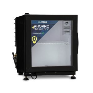 Refrigerador de mostrador Imbera negro con puerta de vidrio y capacidad de 0.9
pies - BVC-01