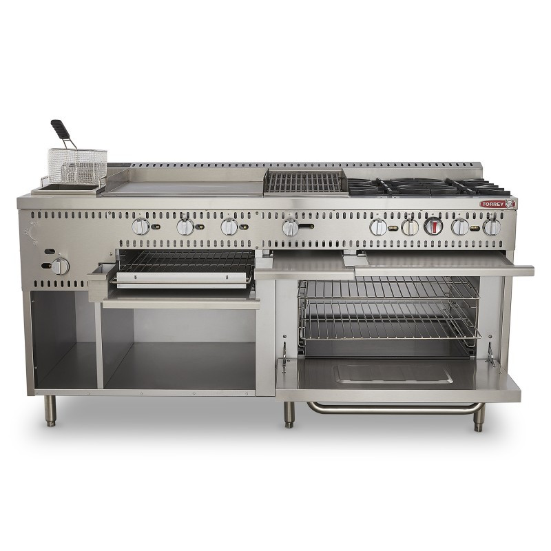 Estufa maestra de gas Torrey con parrilla, horno, freidora, plancha, asador y
gratinador- EST-MA6G - Imagen 2