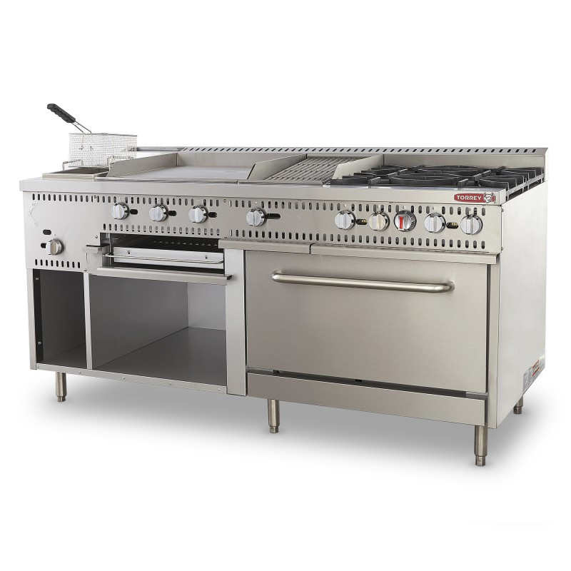 Estufa maestra de gas Torrey con parrilla, horno, freidora, plancha, asador y
gratinador- EST-MA6G - Imagen 4