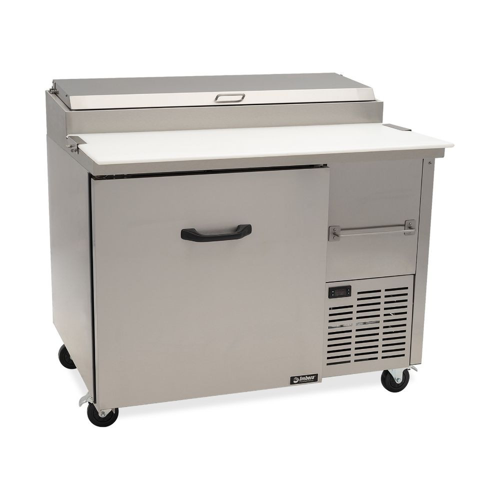 Mesa fría Imbera elaborada en acero inoxidable con mesa de trabajo sanalite y 6insertos – PTP10-F01