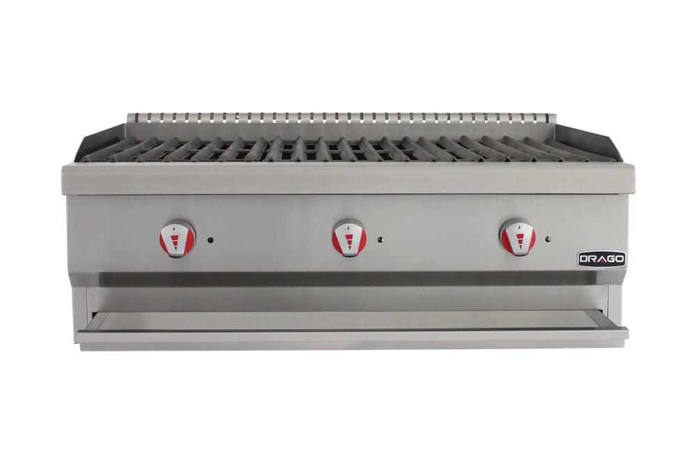 Asador a gas Drago con 3 quemadores y piedra volcánica- AG-3V - Imagen 3