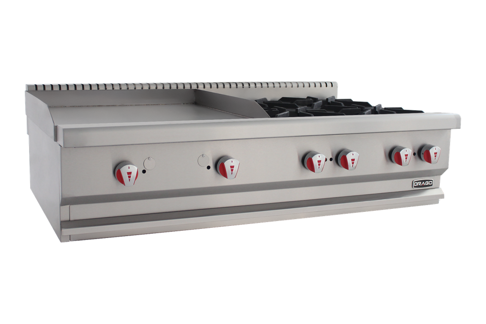 Parrilla a gas Drago de 4 quemadores con plancha- CG-40PD