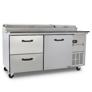 Mesa Fría Torrey elaborada en Acero Inoxidable con Placa de Granito y 9 Insertos- PTP21