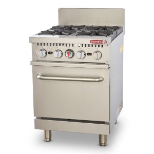 Estufa de gas de acero inoxidable Torrey con horno y 4 quemadores- EST-4QHG