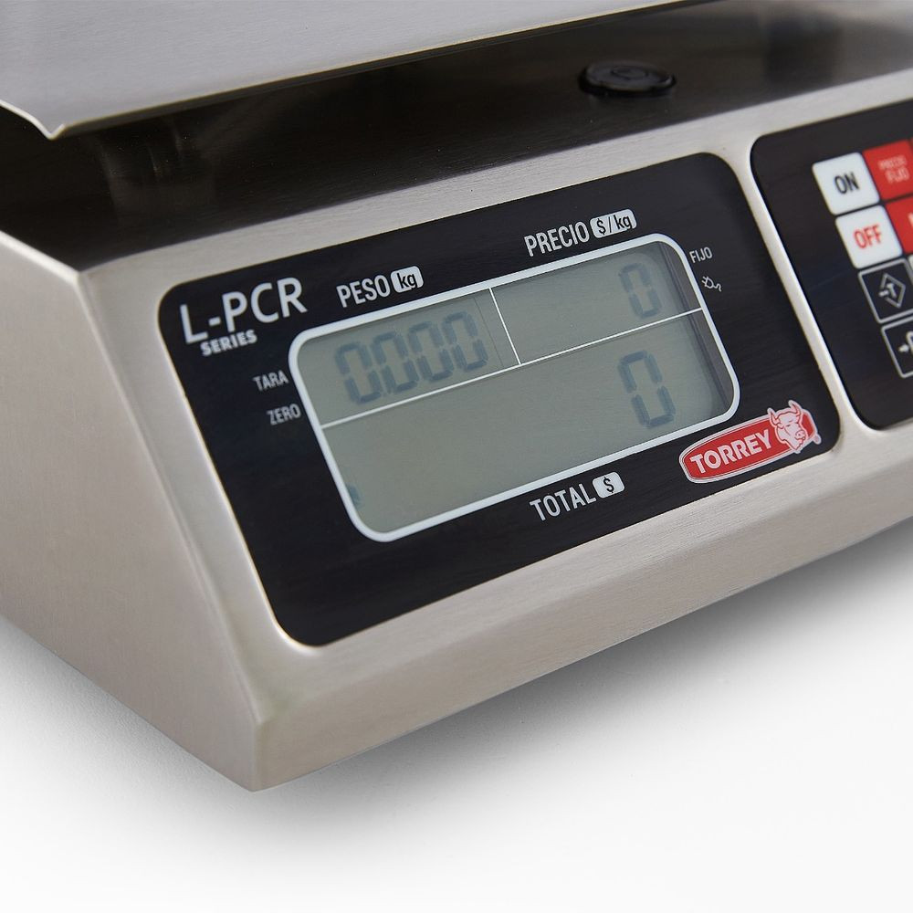 Báscula Precio Peso Total Compacta Torrey de Acero Inoxidable con capacidad de40Kg - 0LPCR40-N - Imagen 5